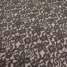 Load image into Gallery viewer, Cotton Nylon Fine Corded Lace Deadstock - Charcoal Floral
