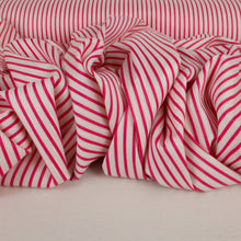 Load image into Gallery viewer, Cotton Jacquard Mini Candy Stripe Shirting Deadstock - Deep Pink &amp; White
