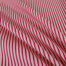 Load image into Gallery viewer, Cotton Jacquard Mini Candy Stripe Shirting Deadstock - Deep Pink &amp; White
