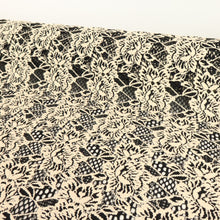 Load image into Gallery viewer, Floral Stretch Lace Deadstock - Ivory &amp; Black
