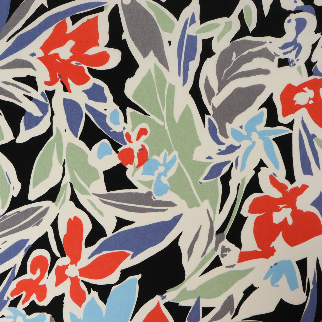 Rayon Challis Print Deadstock - Kenton Red