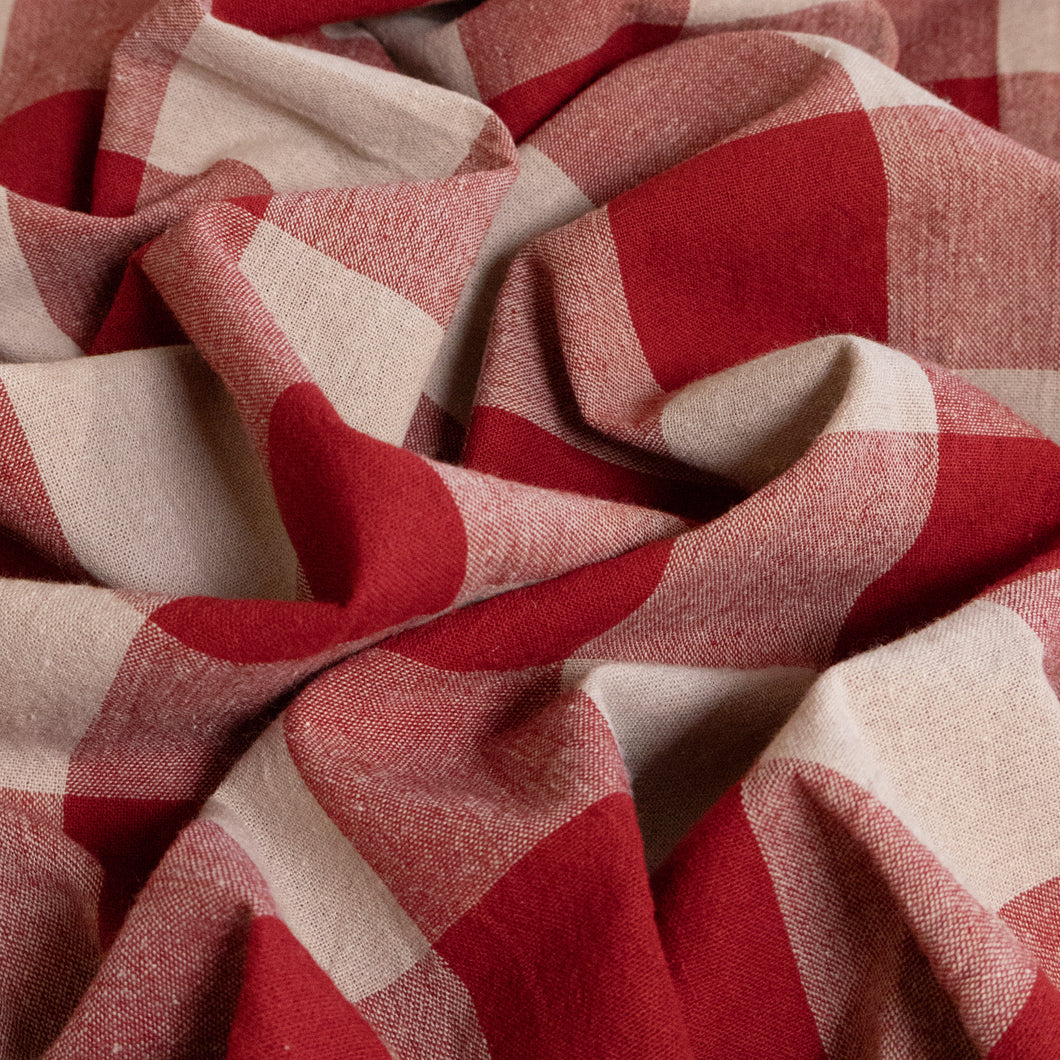 Big Scale Yarn Dyed Gingham Cotton - Red