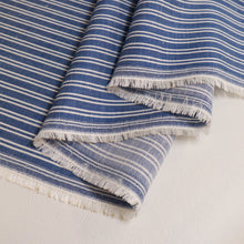 Load image into Gallery viewer, Lexington 100% Linen Pre-Washed - Cornflower with White Double Stripe
