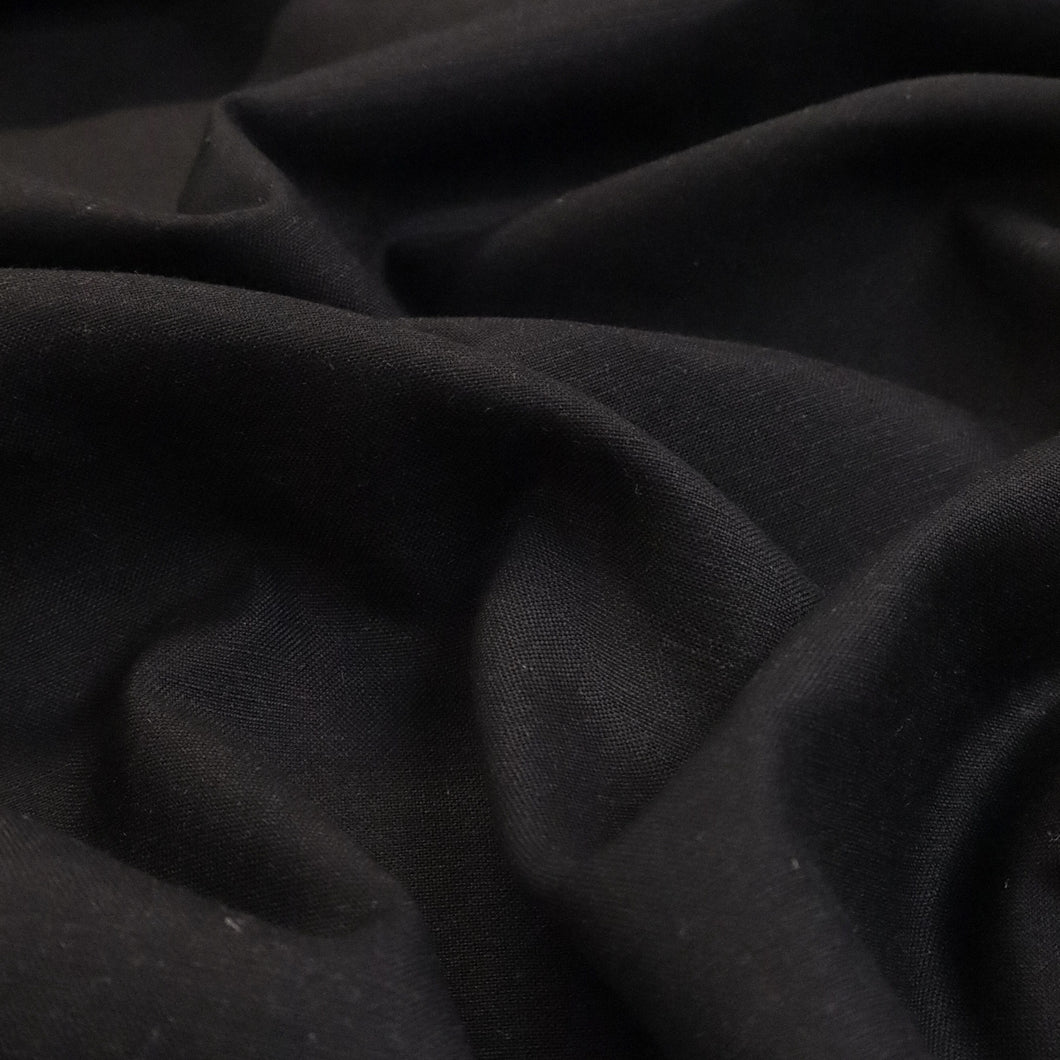 Pre-Washed Viscose Linen - Black