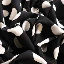 Load image into Gallery viewer, Rayon Polka Dot Spot Print Deadstock - White on Black
