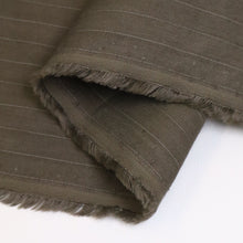 Load image into Gallery viewer, Linen Viscose Stretch Stripe Deadstock - Moss

