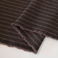 Load image into Gallery viewer, Linen Cotton Double Pinstripe - Brown/Grey
