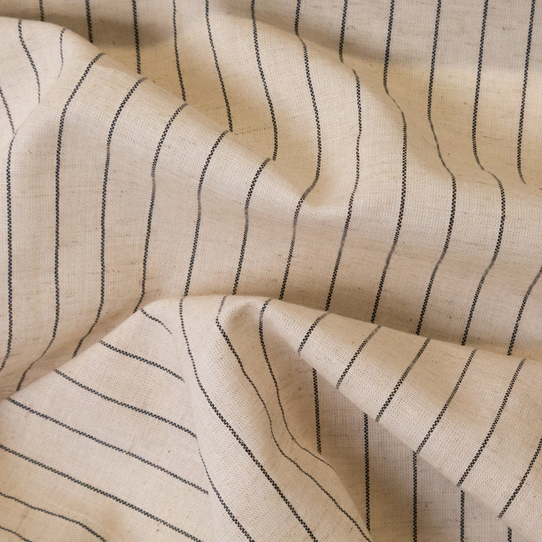 Linen Cotton Yarn Dyed Pinstripe - Natural