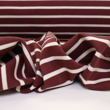 Load image into Gallery viewer, Striped Loop Back Sweatshirt - Mulberry &amp; White
