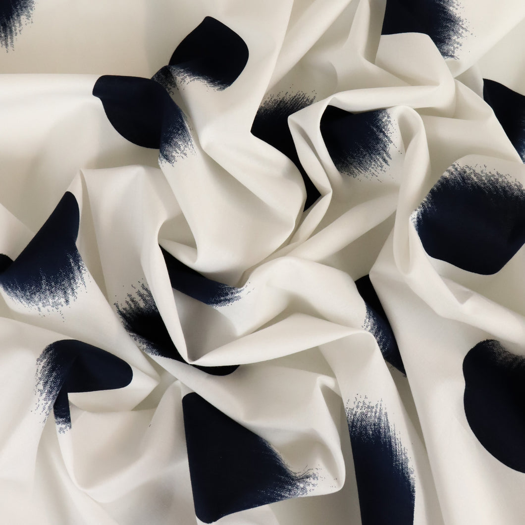 Meteor Spot Cotton Print Deadstock - Navy