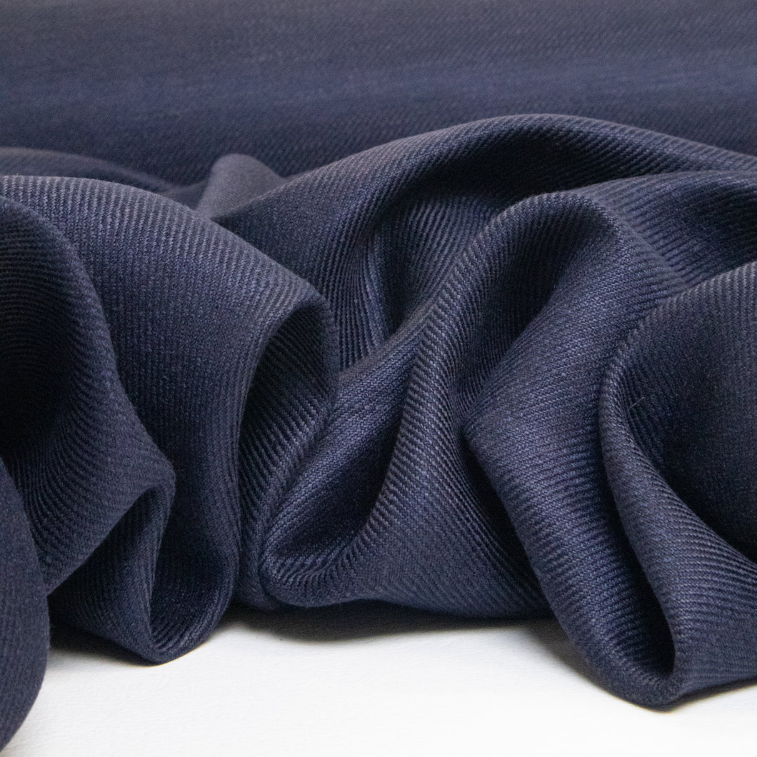 Midweight Linen Viscose Twill - Ink