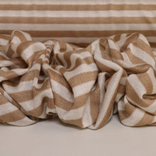 Load image into Gallery viewer, Modal Cupro Stripe Knit Deadstock - Latte &amp; White
