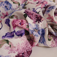 Load image into Gallery viewer, Mulberry 100% Linen Pre-Washed Print - Floral on White Base

