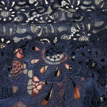 Load image into Gallery viewer, Nicola Embroidered Lace Designer End – Navy Blue (Limited Stock)
