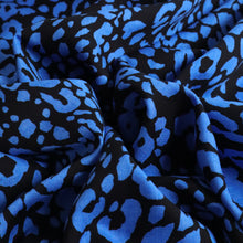 Load image into Gallery viewer, Ocelot Rayon Print Deadstock - Blue
