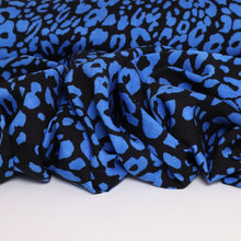 Load image into Gallery viewer, Ocelot Rayon Print Deadstock - Blue
