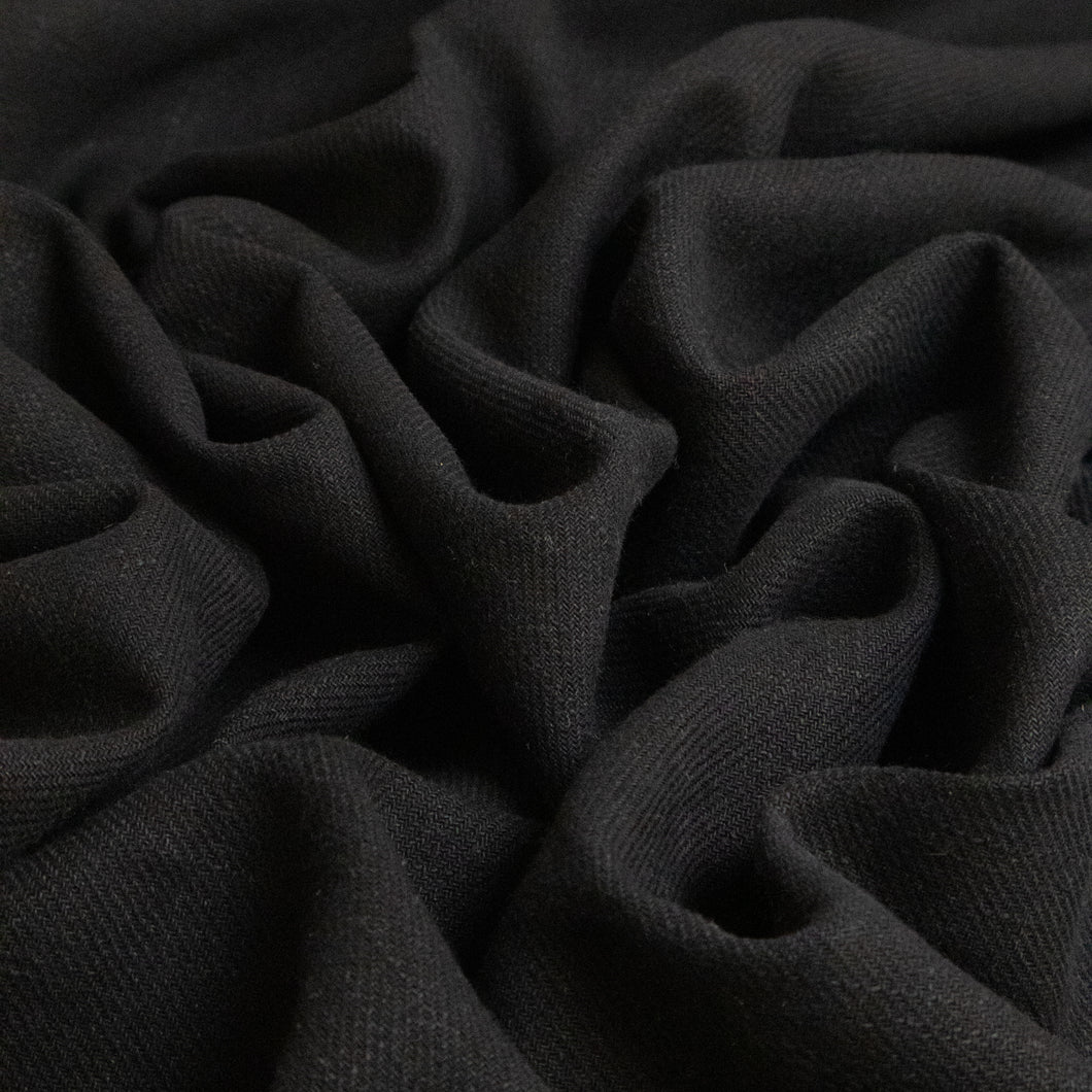 Midweight Pre-Washed Linen Cotton 250gsm - Black