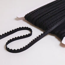 Load image into Gallery viewer, Picot Edge Black Elastic 11mm - by the metre
