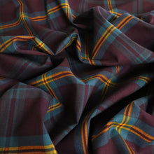Load image into Gallery viewer, Plaid Cotton Lawn Deadstock - Port, Mallard &amp; Gold
