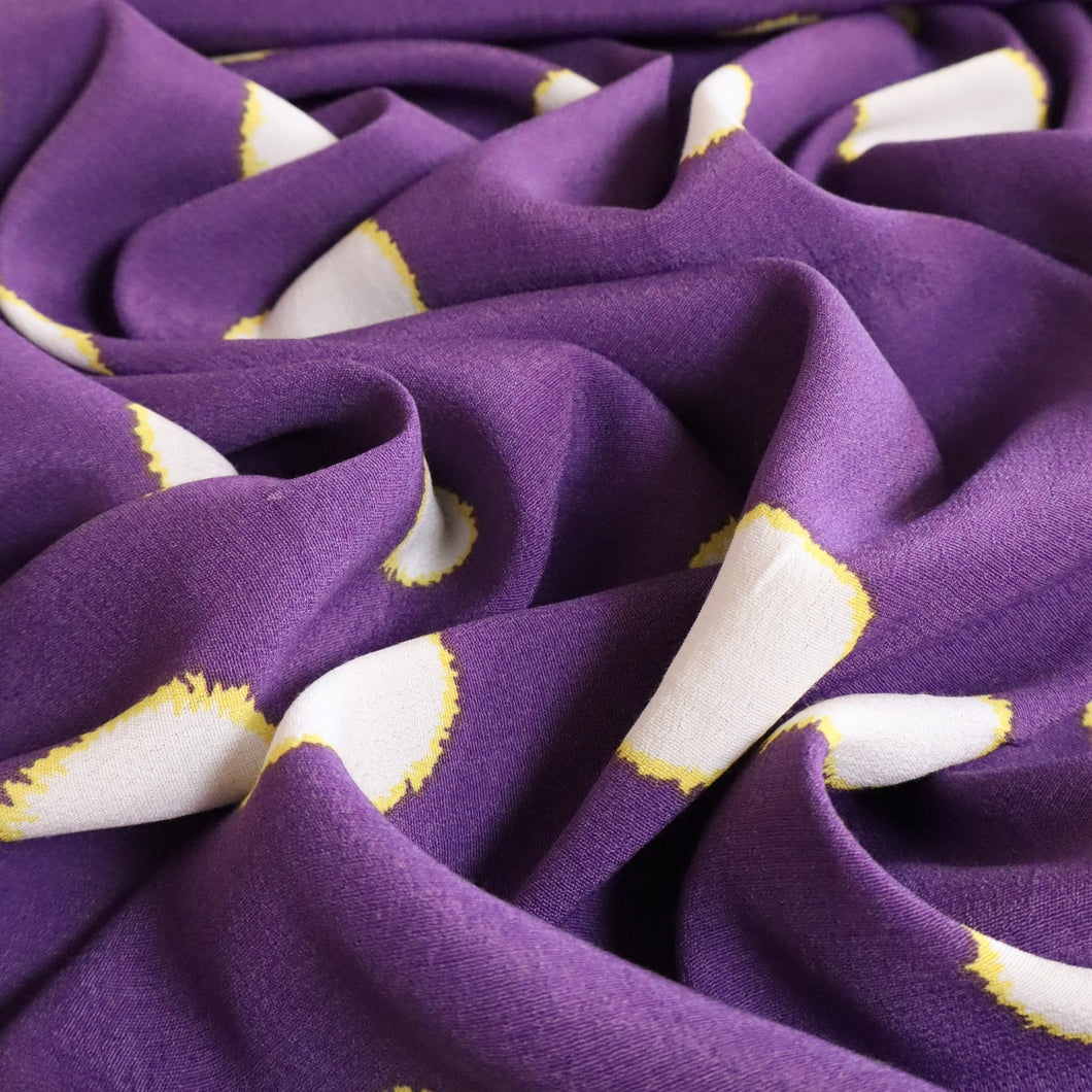 Printed Viscose Crepe Deadstock - Purple and Citrus