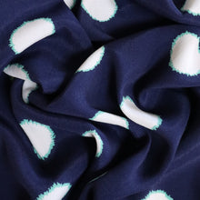 Load image into Gallery viewer, Printed Viscose Crepe Deadstock - Navy and Aqua
