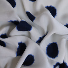 Load image into Gallery viewer, Printed Viscose Crepe Deadstock - White and Navy
