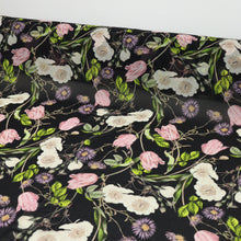 Load image into Gallery viewer, Queens Silk Chiffon Floral Print Designer End – Wildflower on Black
