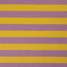 Load image into Gallery viewer, Aruba Rayon Spandex Striped Rib - Mauve &amp; Mustard
