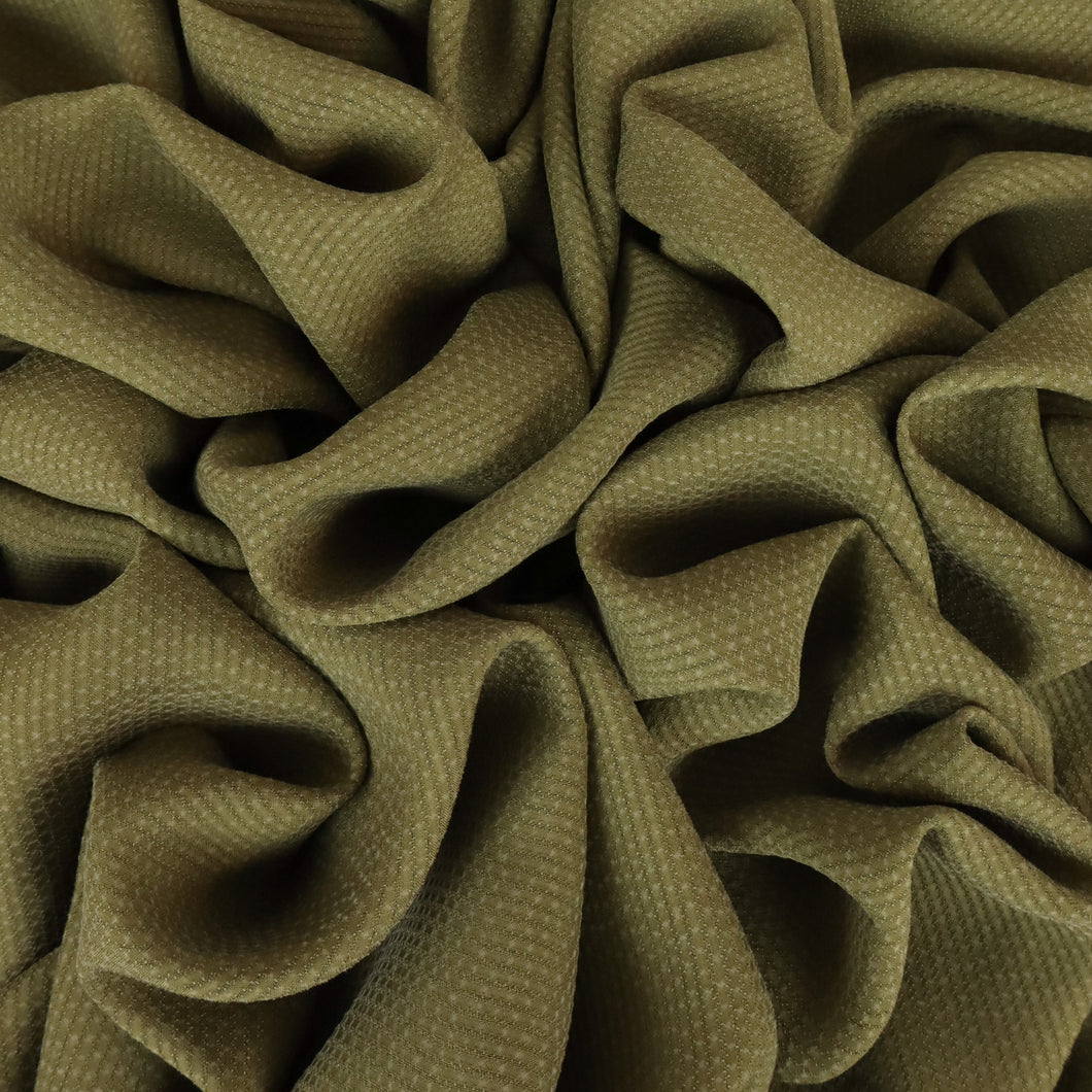 Japanese Sandwashed Cupro Piqué - Moss