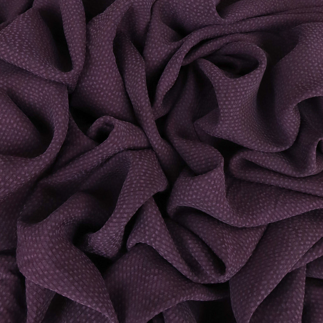 Japanese Sandwashed Cupro Piqué - Aubergine