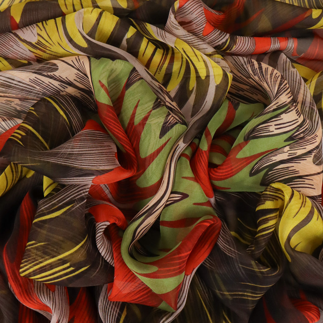Silk Printed Chiffon Deadstock - Macarena Yellow