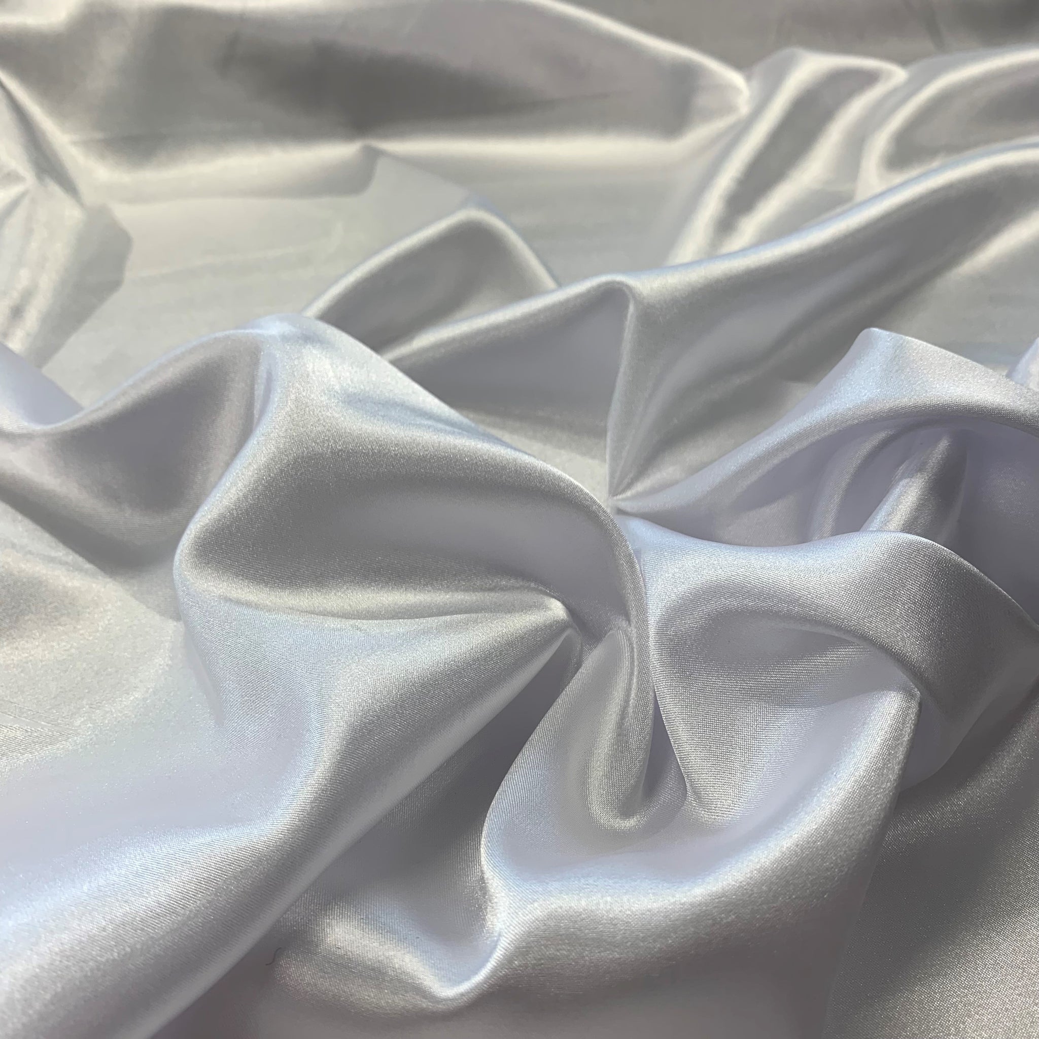 Lightweight Polyester Satin - White – Fabric Box