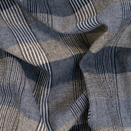 Striped Cotton Check - Blue