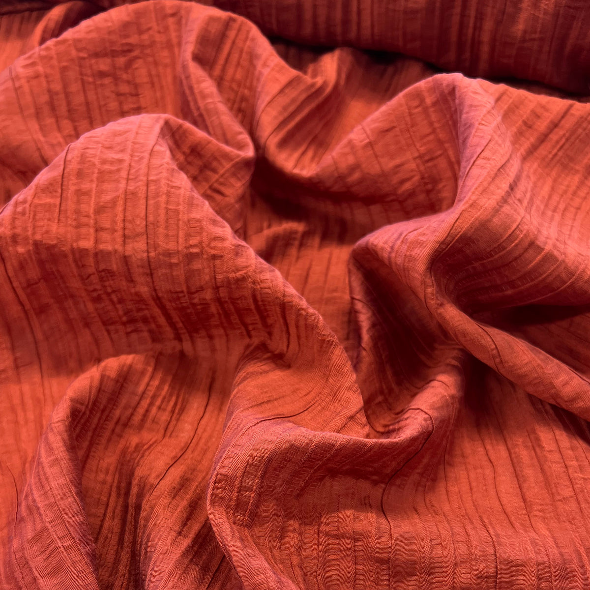 Crinkle Finish Tencel - Brick – Fabric Box