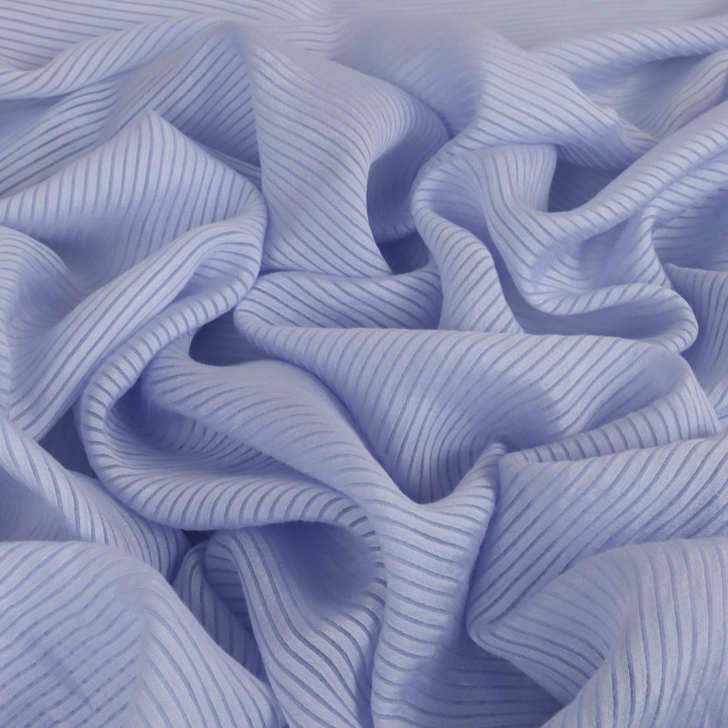 Cotton Nylon Self Stripe Voile - Tucker Sky