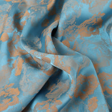 Load image into Gallery viewer, Bohemian Two-Tone Jacquard Satin – Sky Blue &amp; Peach
