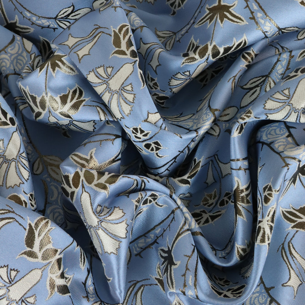 Viscose Luxe Jacquard Gala Designer End- Wedgewood