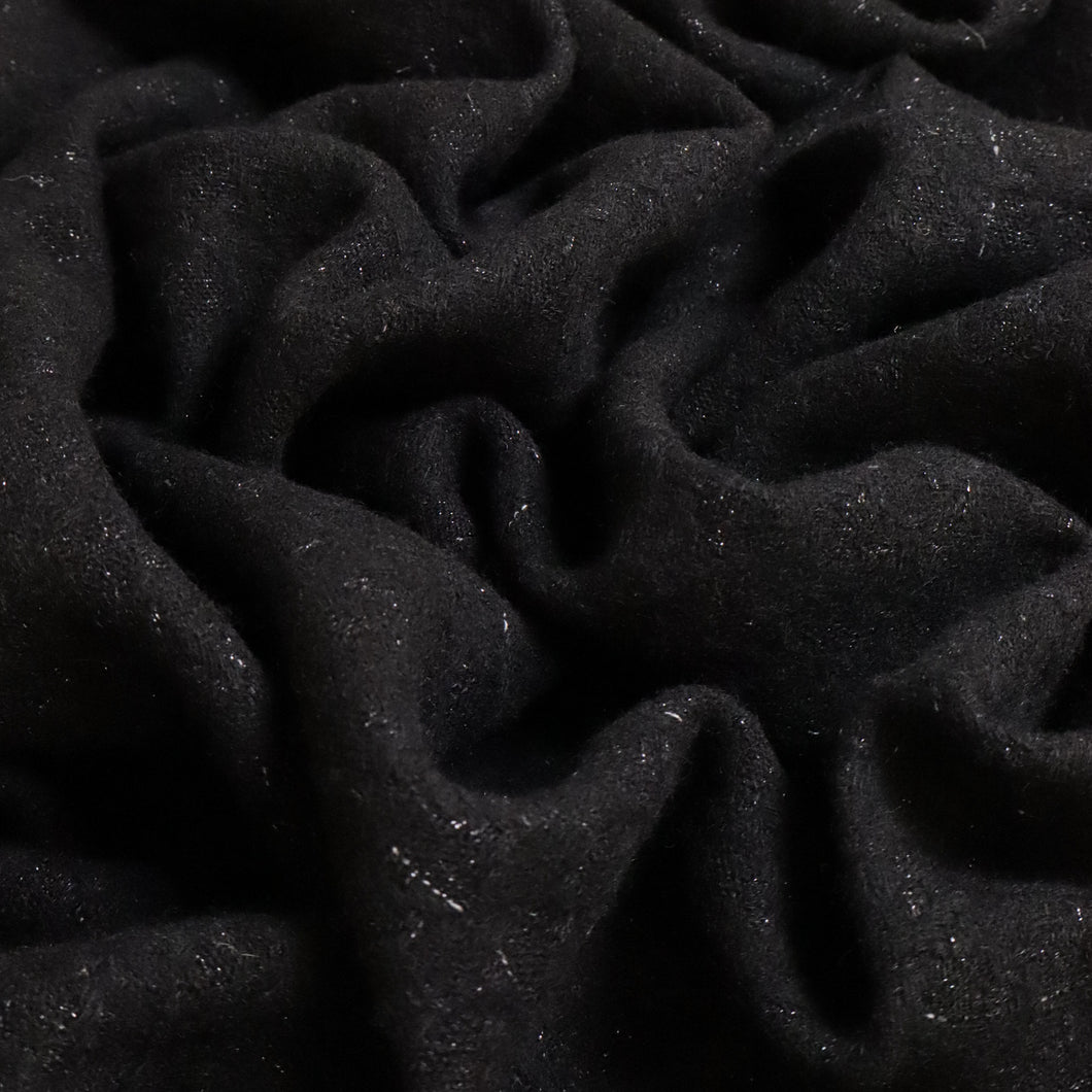 Wool Coating Deadstock - Bam Bam Black