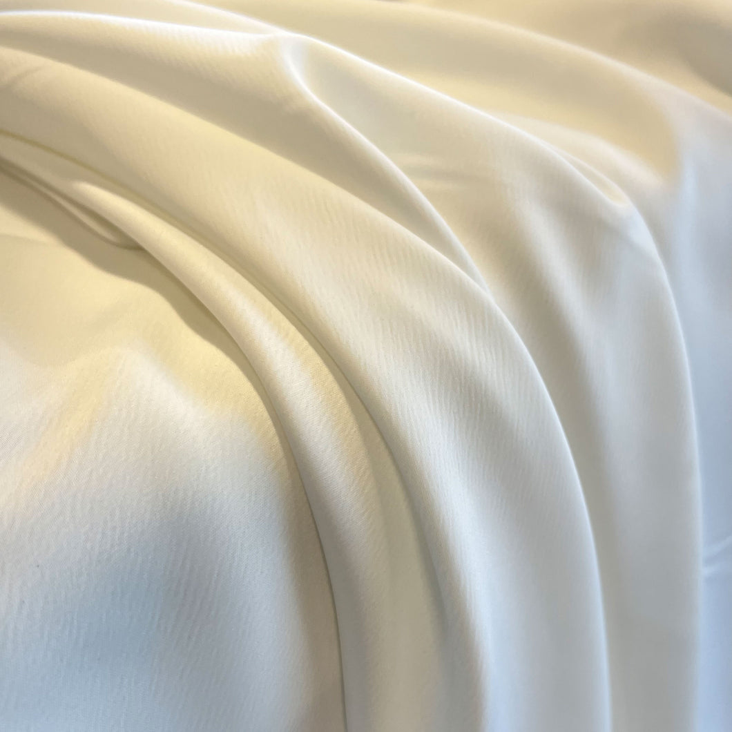 Recycled Polyester Satin - White