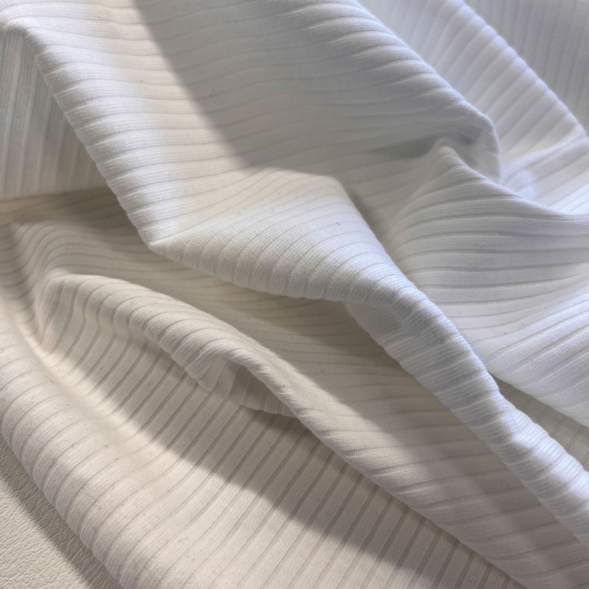 Wide Rib Knit - White – Fabric Box
