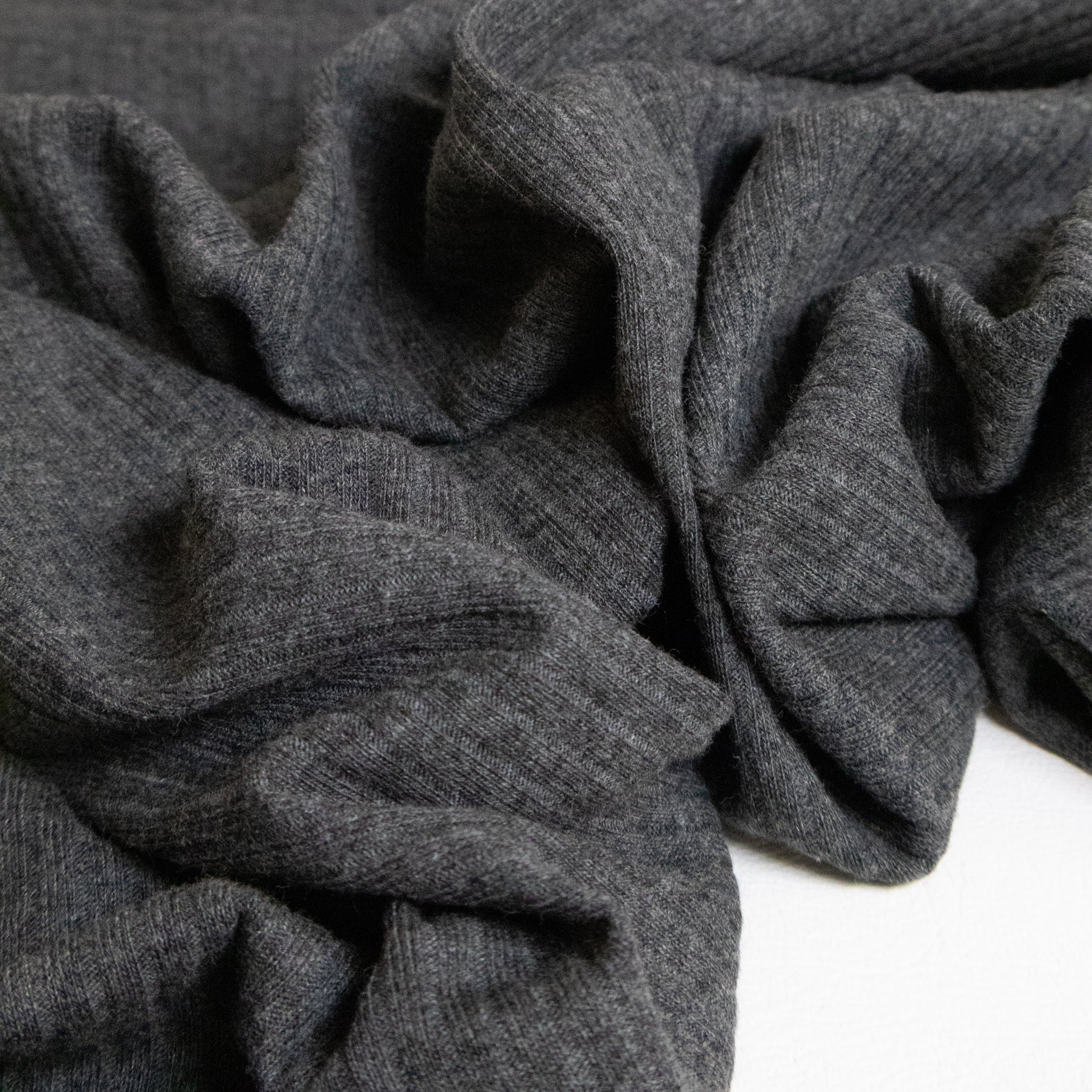 Wide Rib Knit - Charcoal Marle – Fabric Box