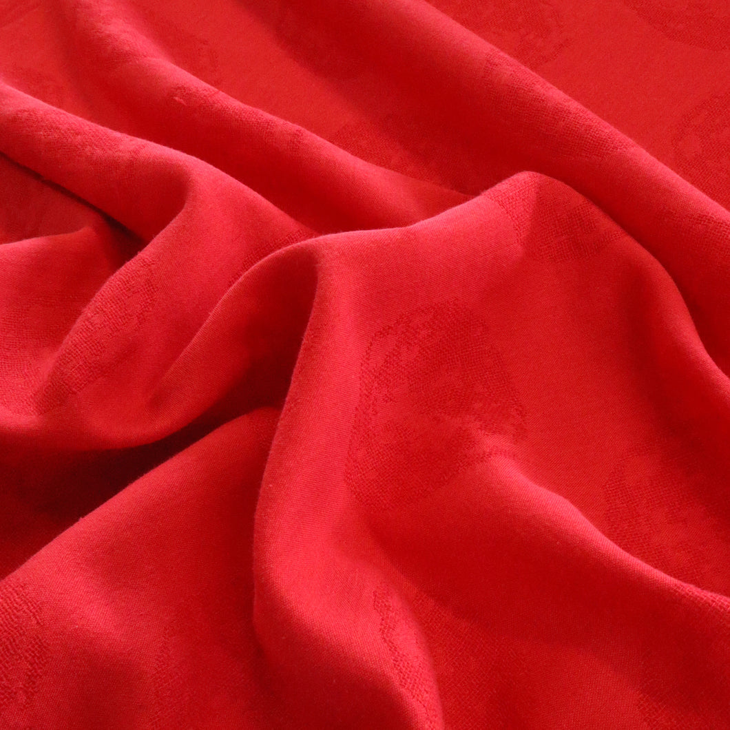 Linen Blend Woven Spot - Scarlet