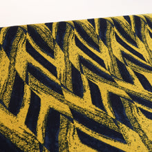 Load image into Gallery viewer, Abstract Chevron Printed Knit - Ink &amp; Yellow
