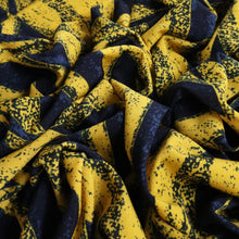 Load image into Gallery viewer, Abstract Chevron Printed Knit - Ink &amp; Yellow
