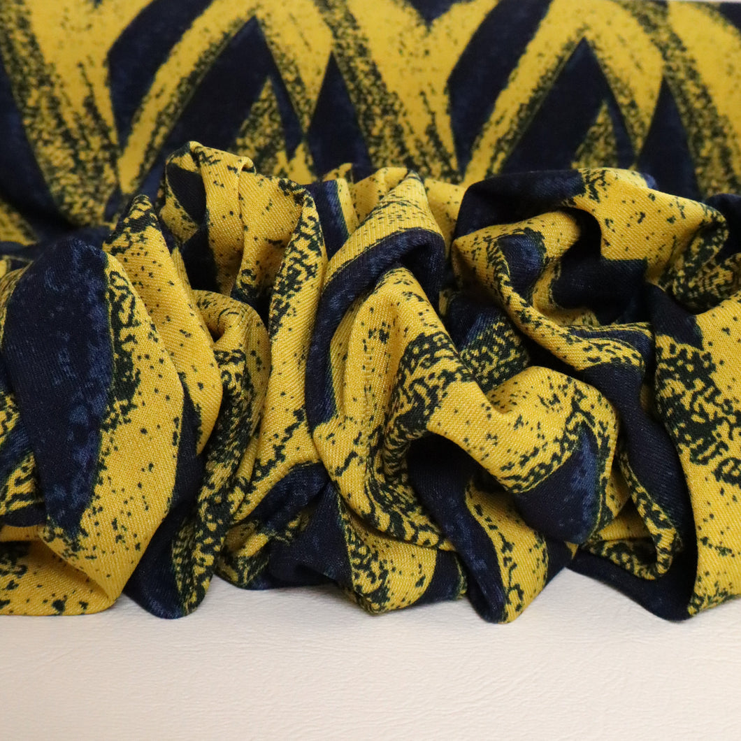 Abstract Chevron Printed Knit - Ink & Yellow