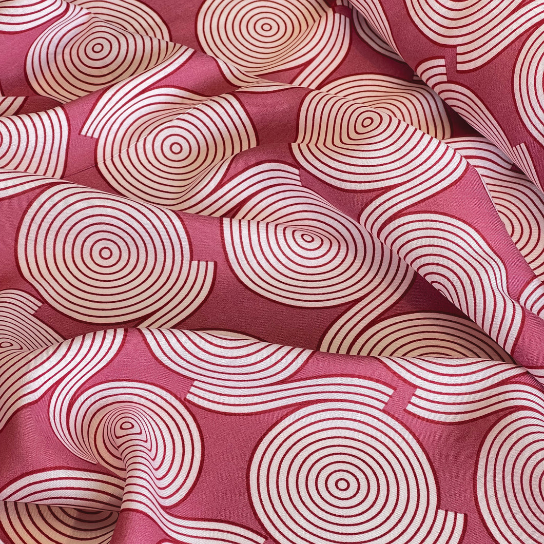 Spiral Challis Print - Pink
