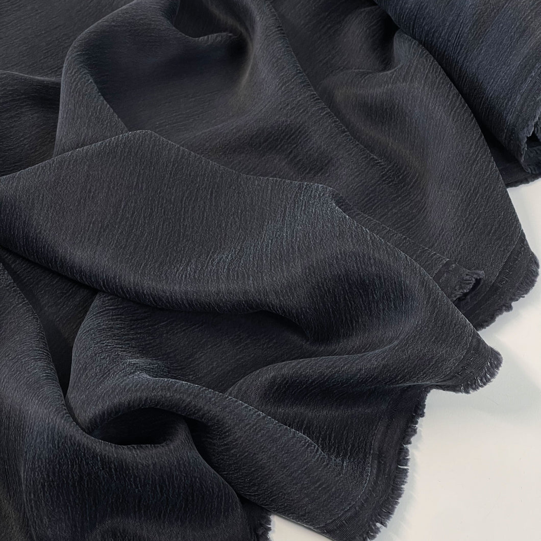 Sandwashed Cupro Crepe Back Satin - Ink