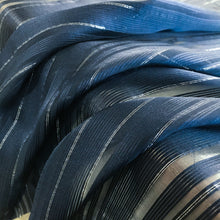 Load image into Gallery viewer, Silk Lurex Stripe Deadstock - Midnight Blue

