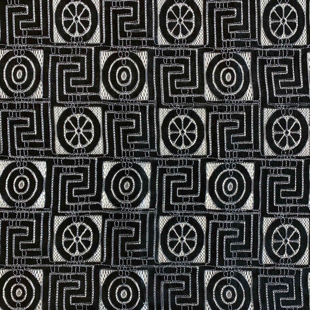 Contrast Mosaic Lace - Black