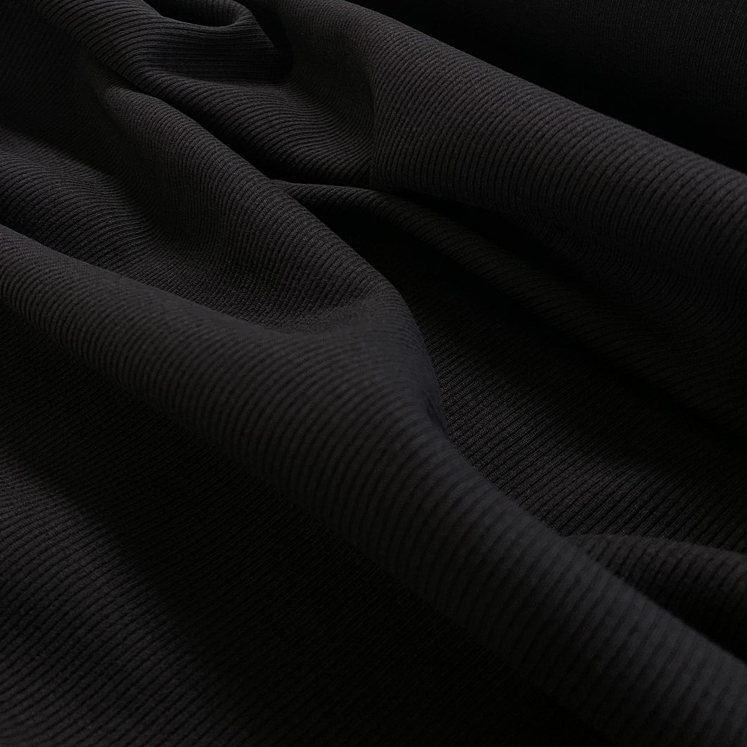 250gsm Cotton Spandex Rib - Black